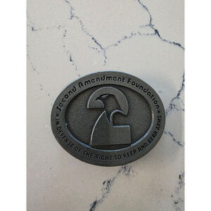Men's Unbranded Silver Second Amendment Foundation Belt Buckle One Size